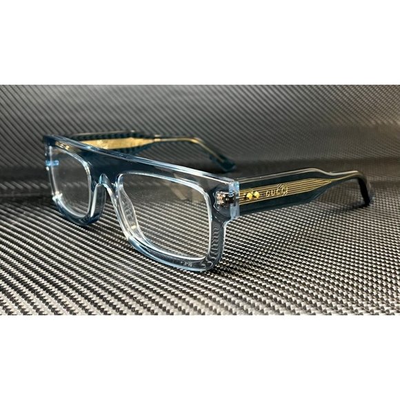 Gucci Mens Light Blue Transparent Glasses New With Box - Picture 1 of 4